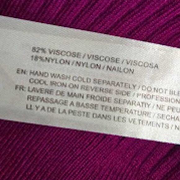 BOG‎ Collection Ribbed Turtleneck Sweater Plum Purple Women's M Puff Sleeve - Picture 6 of 7